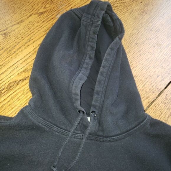 Nike Black Mens Hoodie Sweatshirt Medium Red Swoosh - Picture 3 of 8